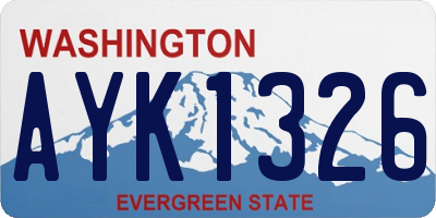 WA license plate AYK1326