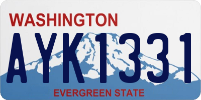 WA license plate AYK1331