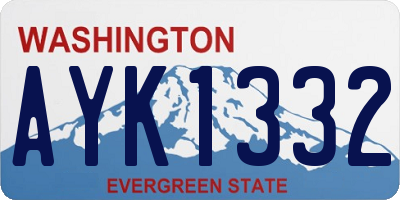 WA license plate AYK1332