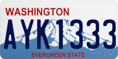 WA license plate AYK1333
