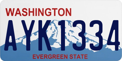 WA license plate AYK1334