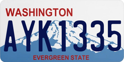WA license plate AYK1335