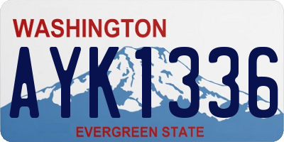 WA license plate AYK1336