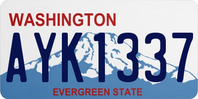 WA license plate AYK1337