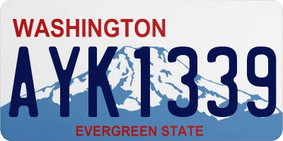 WA license plate AYK1339