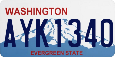 WA license plate AYK1340