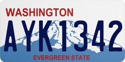 WA license plate AYK1342