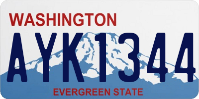 WA license plate AYK1344