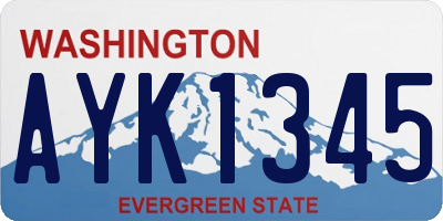 WA license plate AYK1345