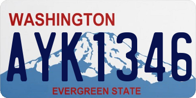 WA license plate AYK1346
