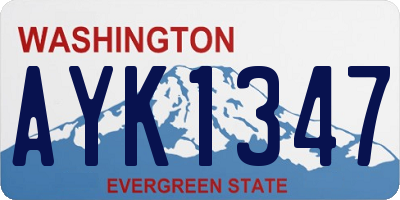 WA license plate AYK1347