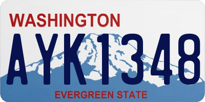 WA license plate AYK1348
