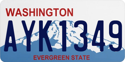 WA license plate AYK1349
