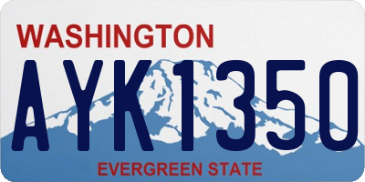 WA license plate AYK1350