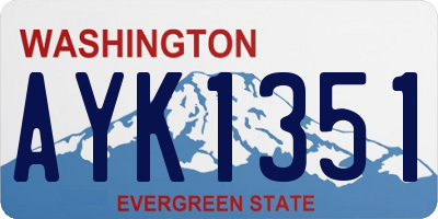 WA license plate AYK1351