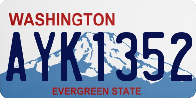 WA license plate AYK1352