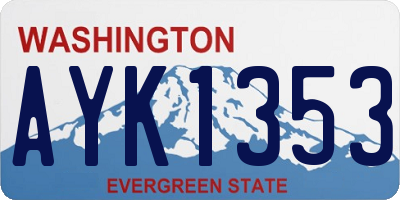 WA license plate AYK1353