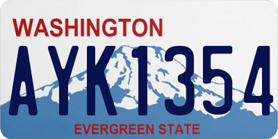 WA license plate AYK1354