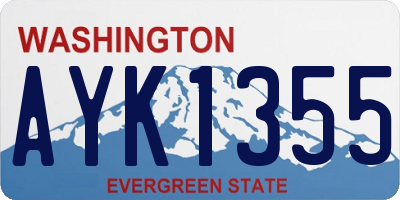 WA license plate AYK1355