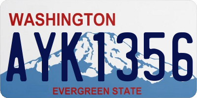 WA license plate AYK1356