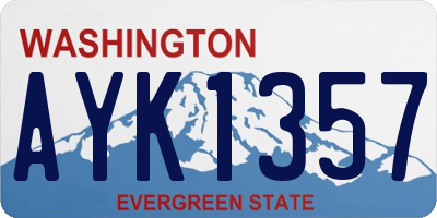 WA license plate AYK1357