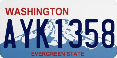 WA license plate AYK1358