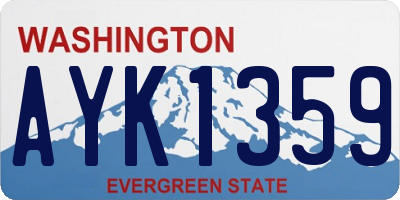 WA license plate AYK1359