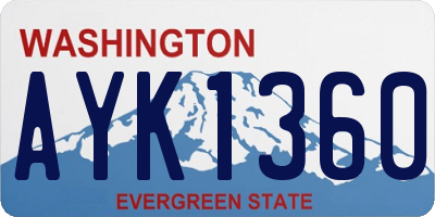 WA license plate AYK1360