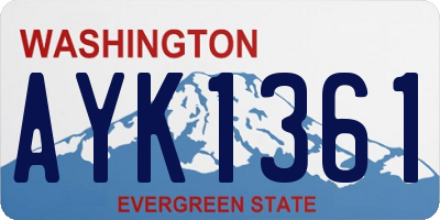 WA license plate AYK1361