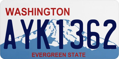WA license plate AYK1362