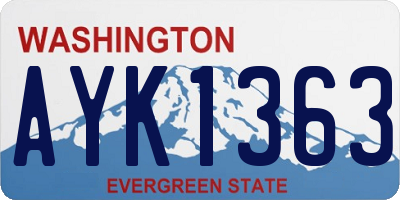 WA license plate AYK1363