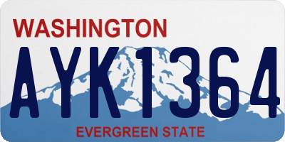 WA license plate AYK1364