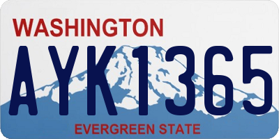 WA license plate AYK1365