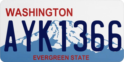 WA license plate AYK1366