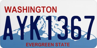 WA license plate AYK1367