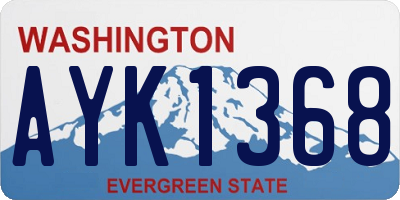 WA license plate AYK1368