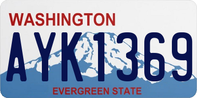 WA license plate AYK1369