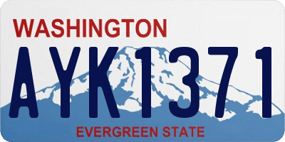 WA license plate AYK1371