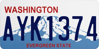 WA license plate AYK1374