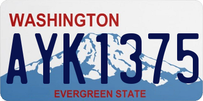 WA license plate AYK1375