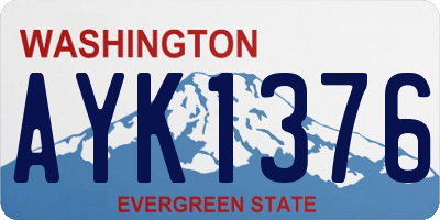 WA license plate AYK1376