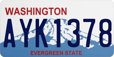 WA license plate AYK1378