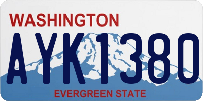 WA license plate AYK1380