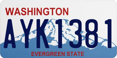 WA license plate AYK1381