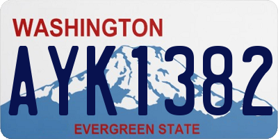 WA license plate AYK1382