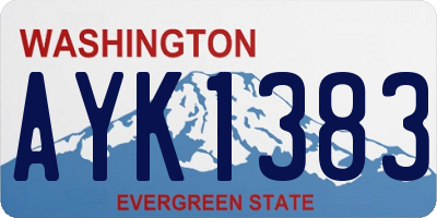 WA license plate AYK1383