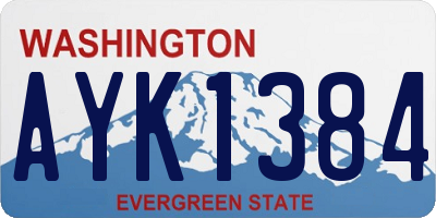 WA license plate AYK1384
