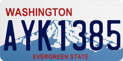 WA license plate AYK1385