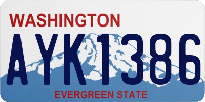 WA license plate AYK1386