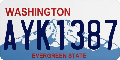 WA license plate AYK1387